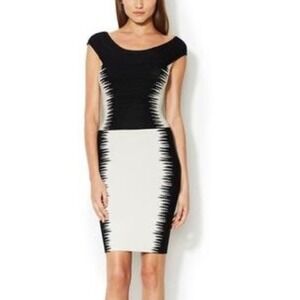 Herve Leger Phoebe Off Shoulder Bandage‎ Mini Dress Party Cocktail Black Size S